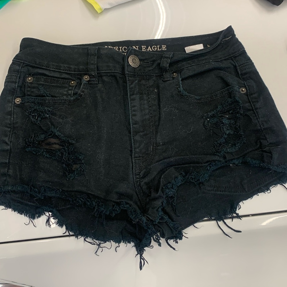 American Eagle stretch black shorts